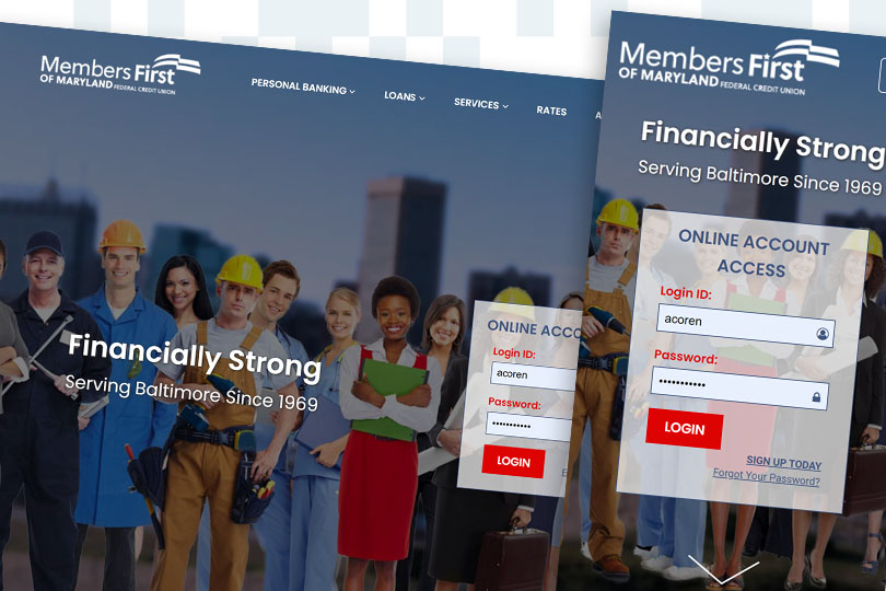 Members First Federal Credit Union desktop and mobile screenshots