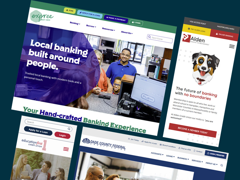 Screenshots of our websites