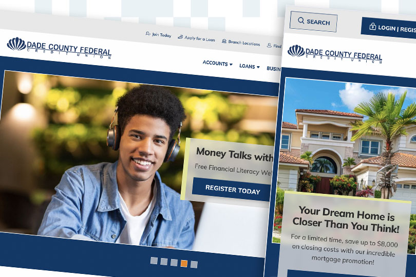 Dade County Federal CU desktop and mobile screenshots