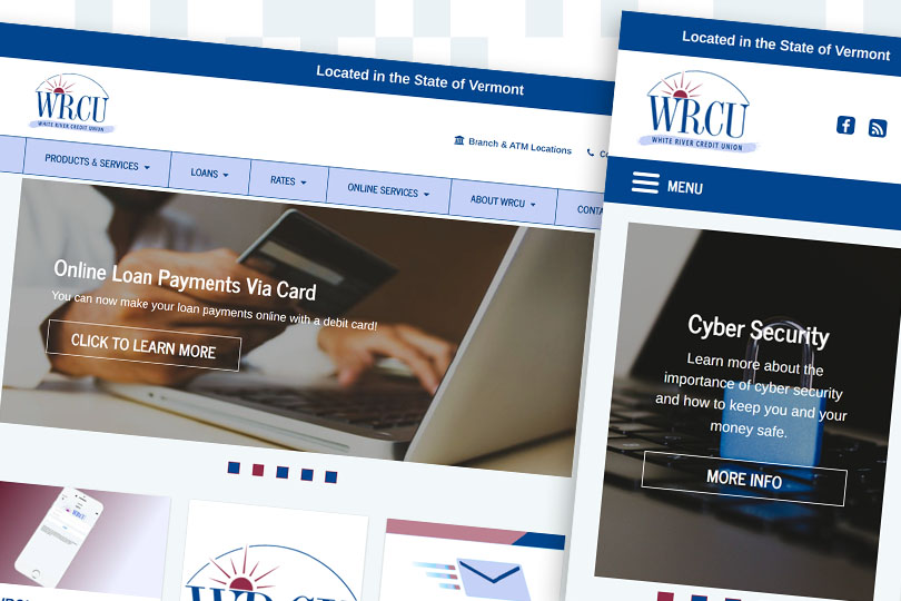 White River Credit Union desktop and mobile screenshots